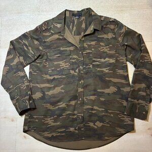 Sanctuary Women's Camouflage Button-Down Tencel Shirt Size Medium